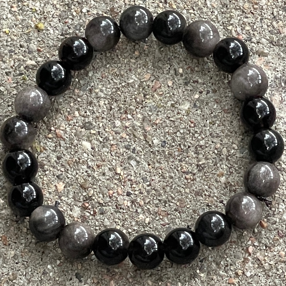 Obsidian Beaded Bracelet